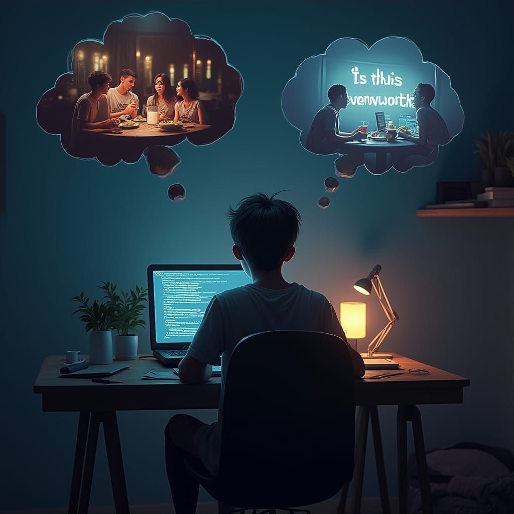 Late Night Coder Contemplates Life and Purpose in Cyberpunk ...