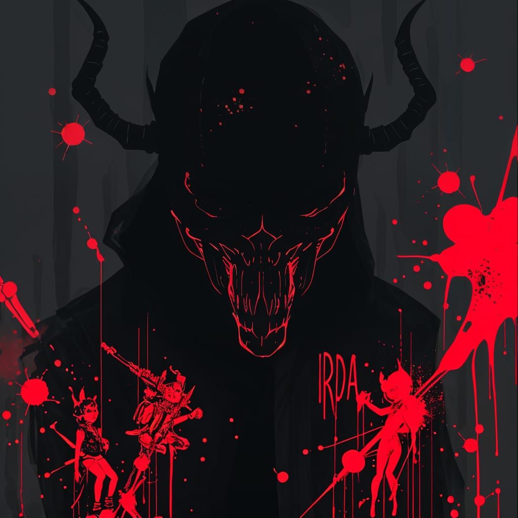 Abstract Red Ink Darkness Illustration