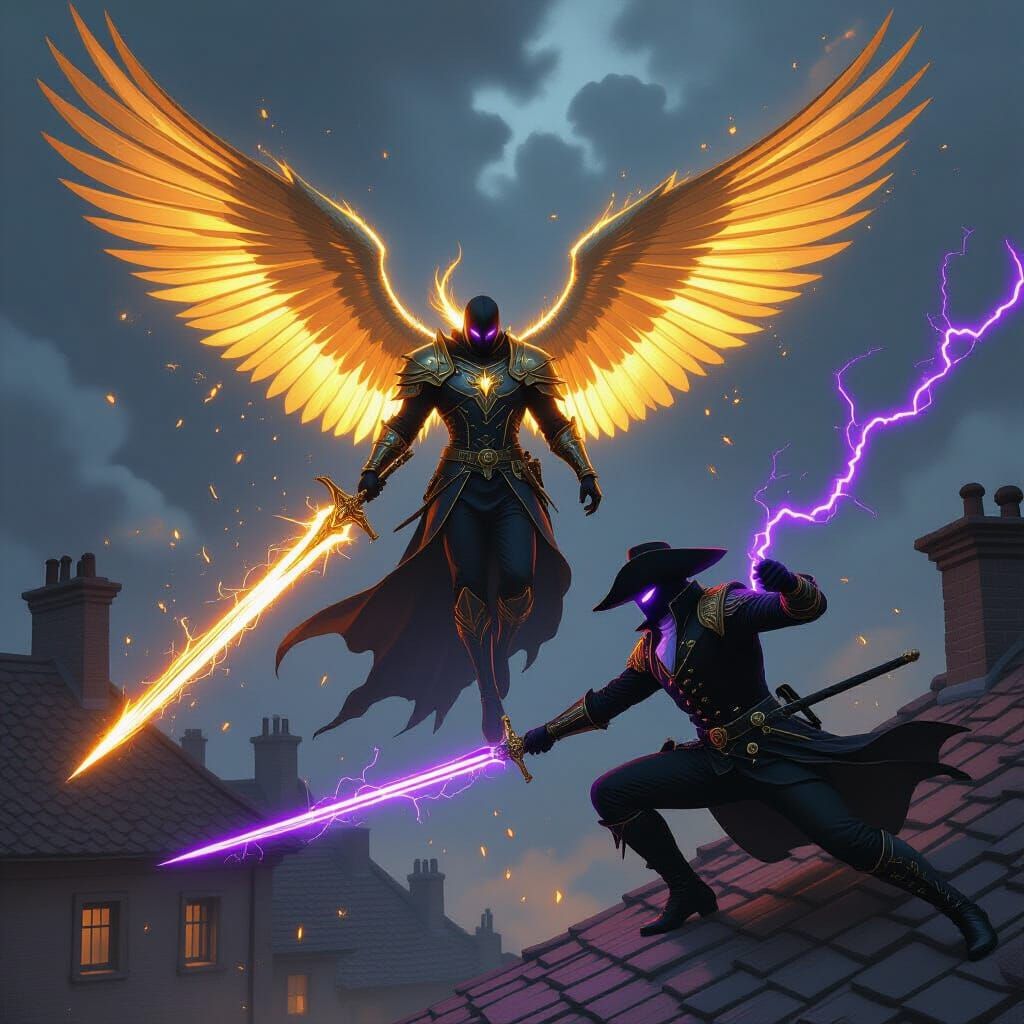 War Angel and Musketeer Rooftop Battle
