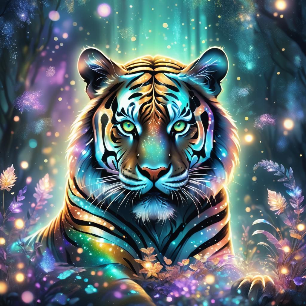 Tiger drenched in magic