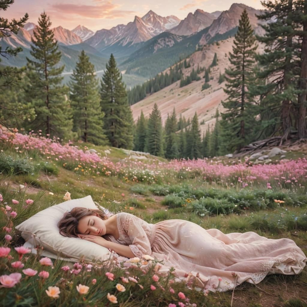 Whimsical Princess in Enchanted Flower Valley