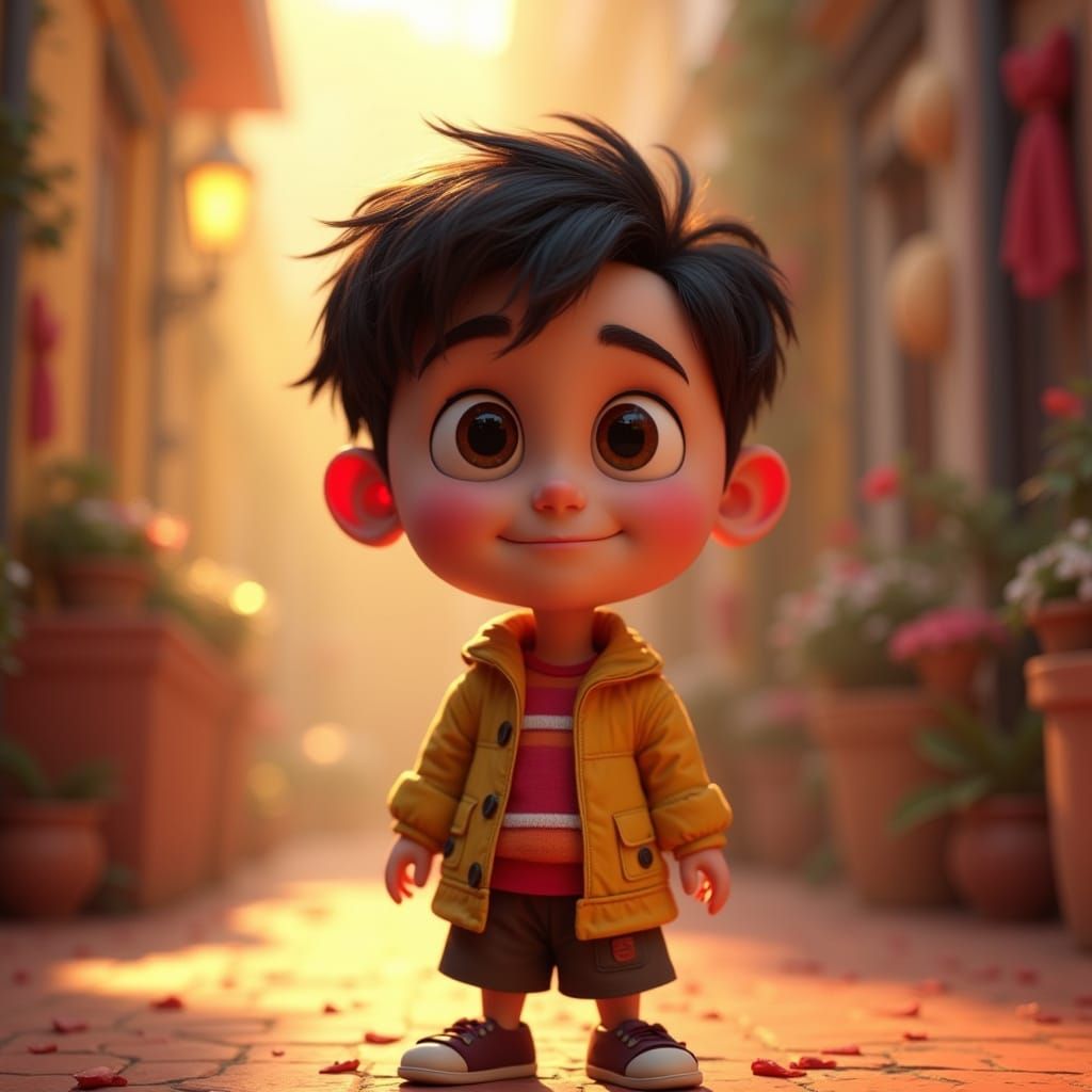 Pixar-Style 3D Character with Expressive Eyes