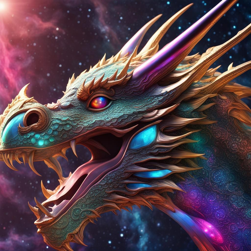 Cosmic Dragon Pirate Spaceship: Mystical 8K Concept