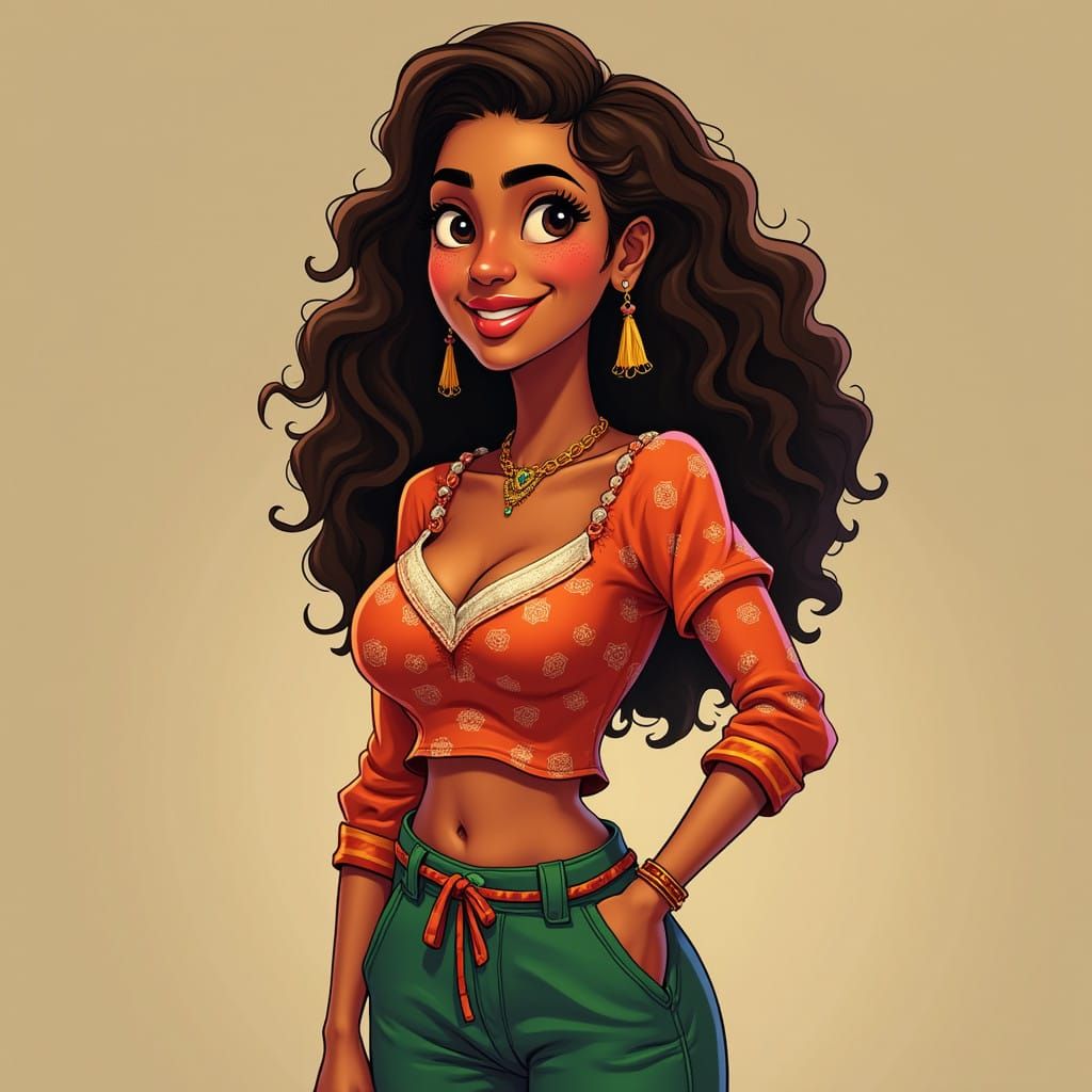 Warm Dominican Woman Celebrates Holiday in Elegant Casual St...