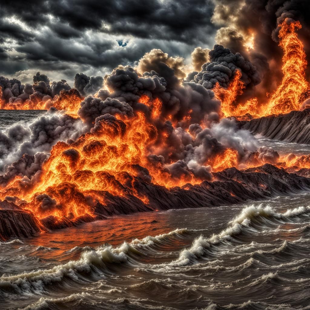 Apocalyptic Firestorm: A Hyperrealistic Digital Rendering