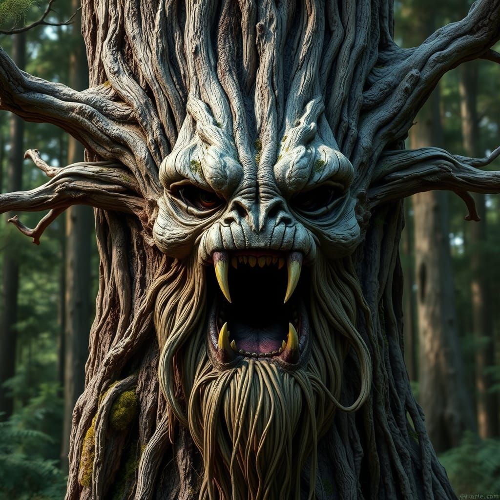 Fantasy Treant in Photorealistic Anime Style