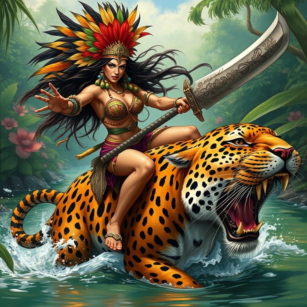 A warrior princess of a wild Amazonian tribe