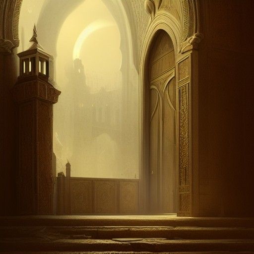 Horror Arabic Door Concept Art in 8k Resolution