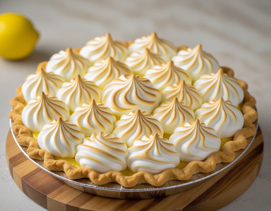 Detailed Food Photography of Lemon Meringue Pie