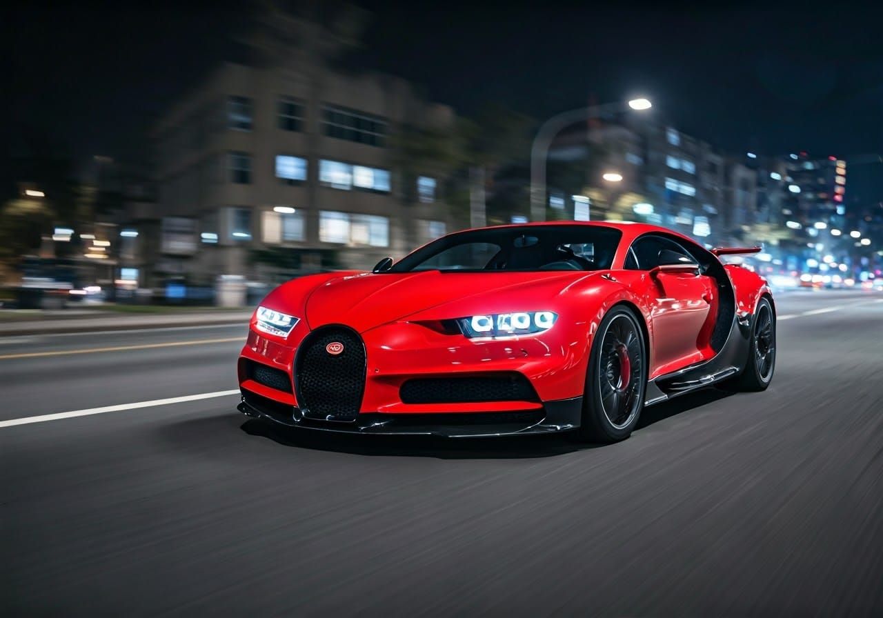 Red Bugatti Bolide High-Speed Police Chase