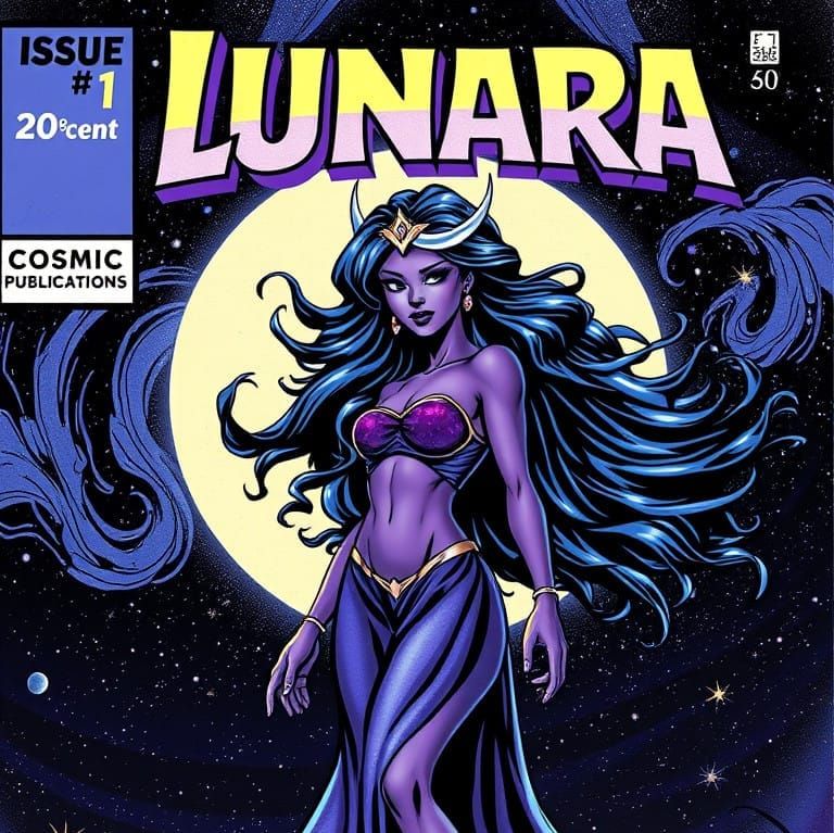 Mystic Goddess Lunara Reigns Supreme in Retro Comic Book Cov...