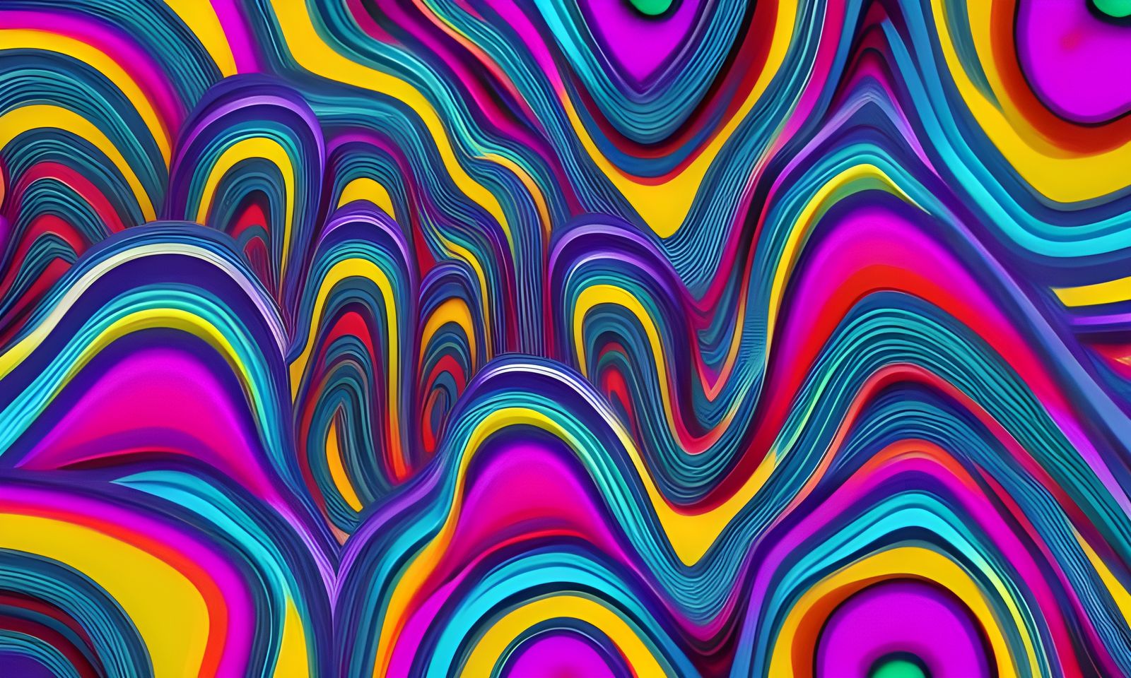 Psychedelic Neon Geometric Abstract Wallpaper Design