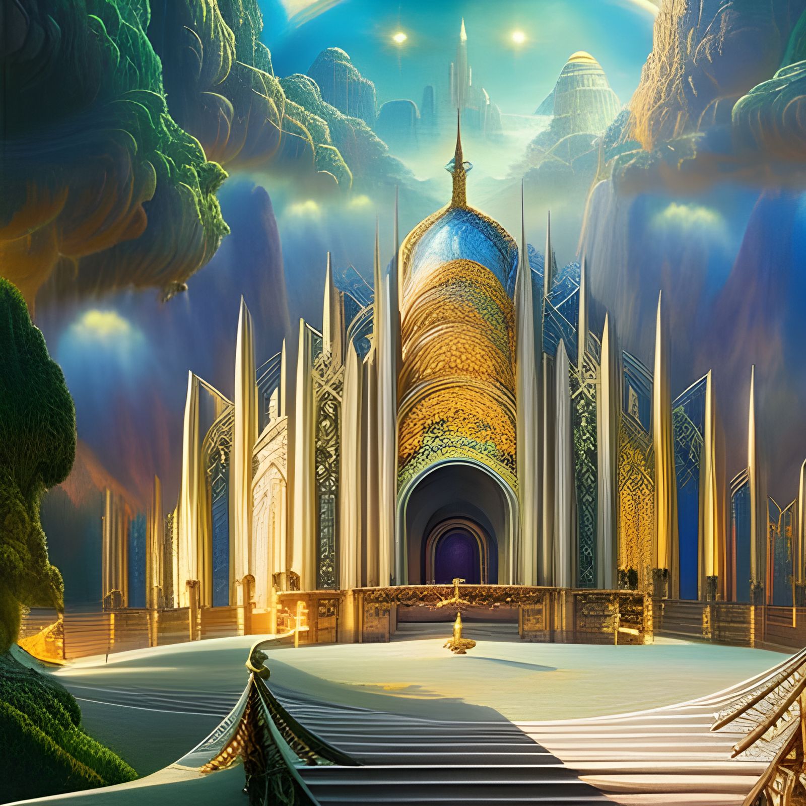 Stairway to Heaven in Visionary Art Style