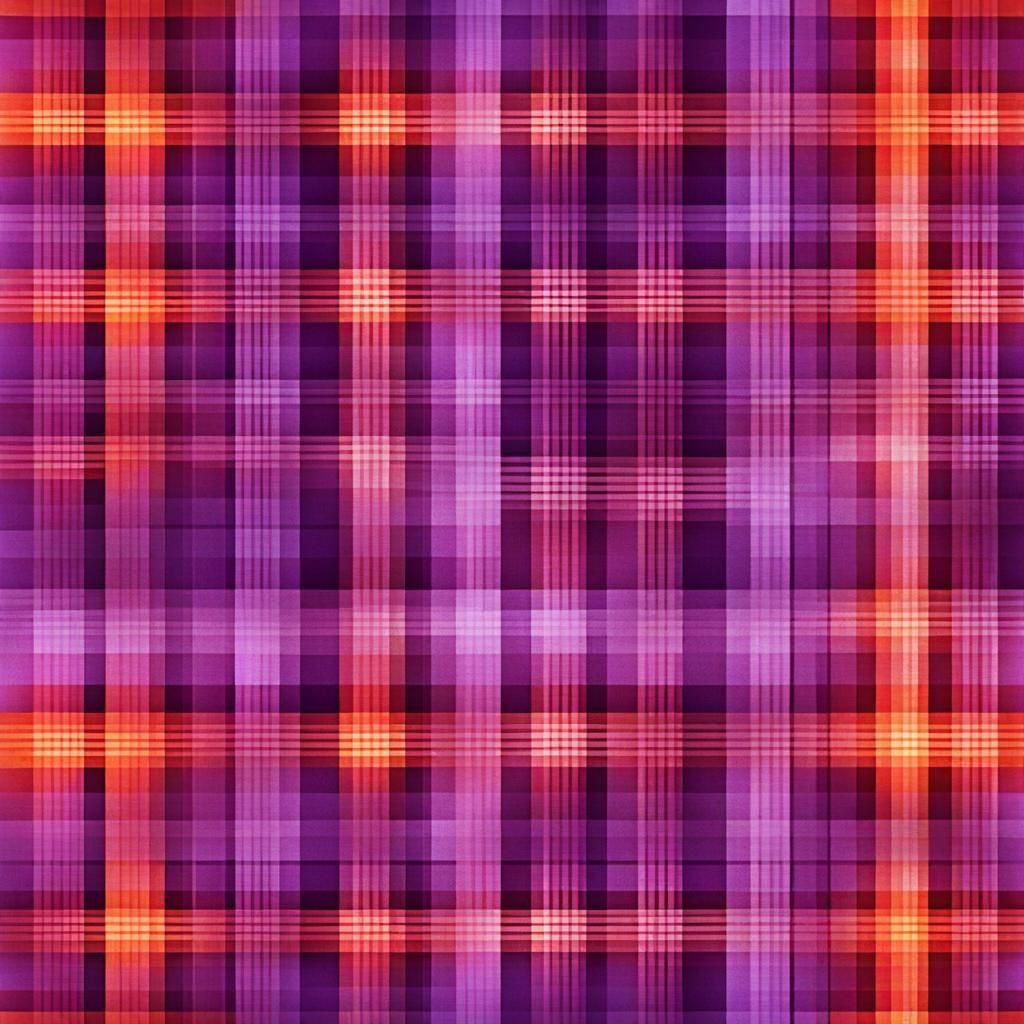 Shimmering Plaid Pattern in Orange, Red, and Purple