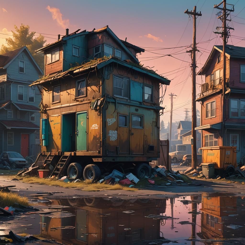 Dumpster House in Polluted Environment: Concept Art