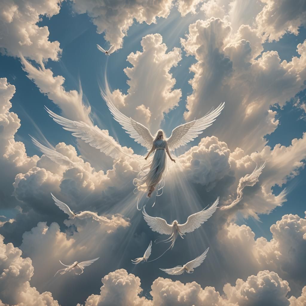 Angel Ascending with Gossamer Wings