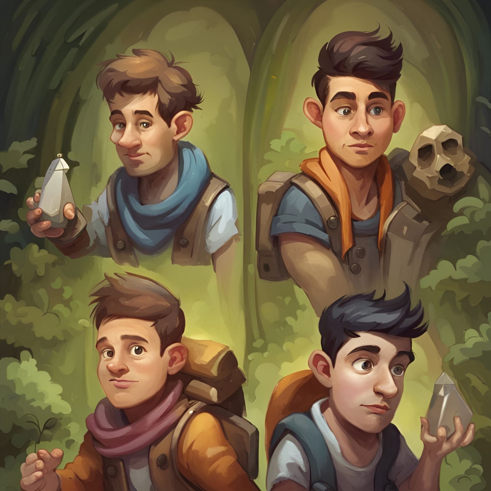 Four Friends' Treasure Cave Adventure: Intellect vs. Common ...