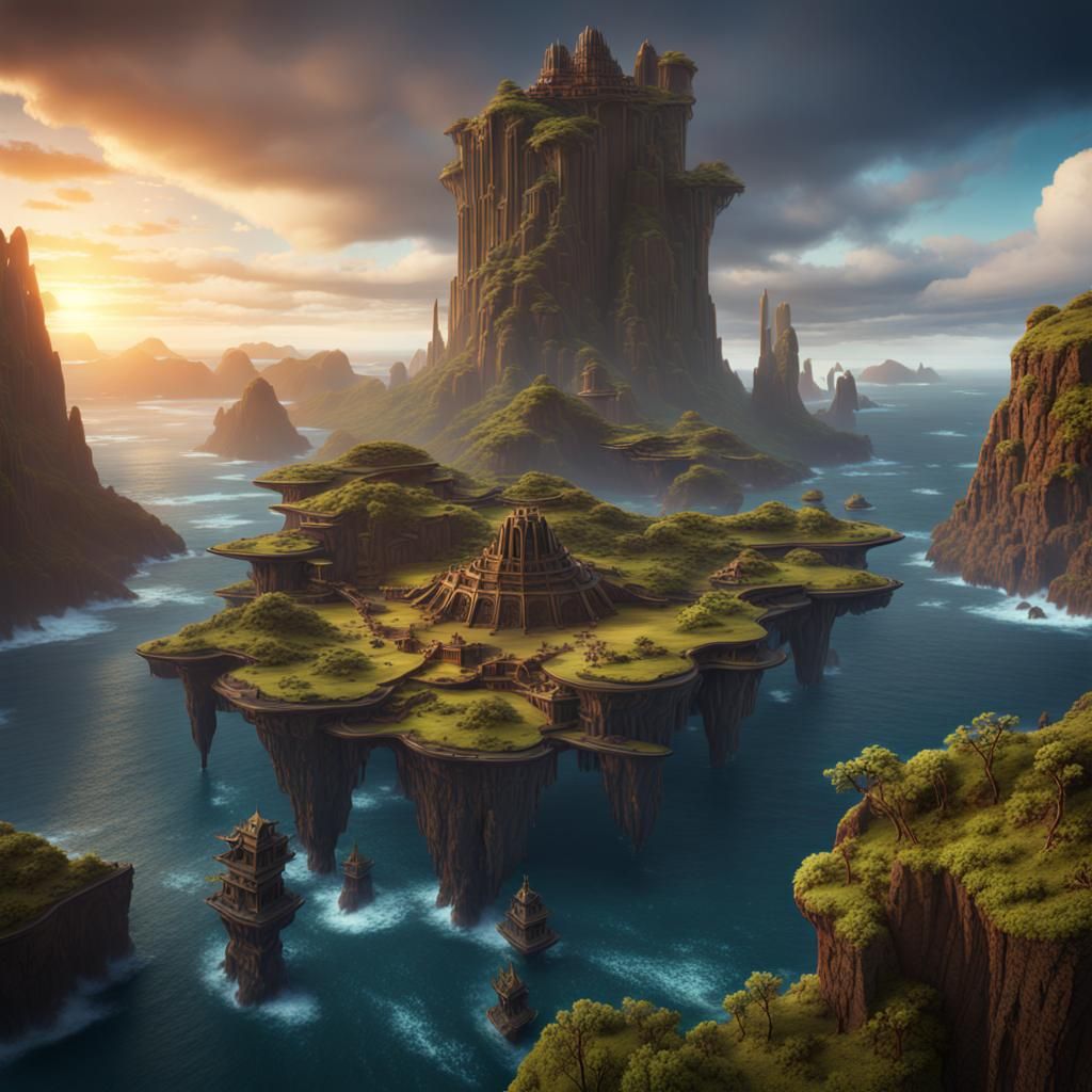 Fantastical Island of Mata Nui: Detailed Matte Painting