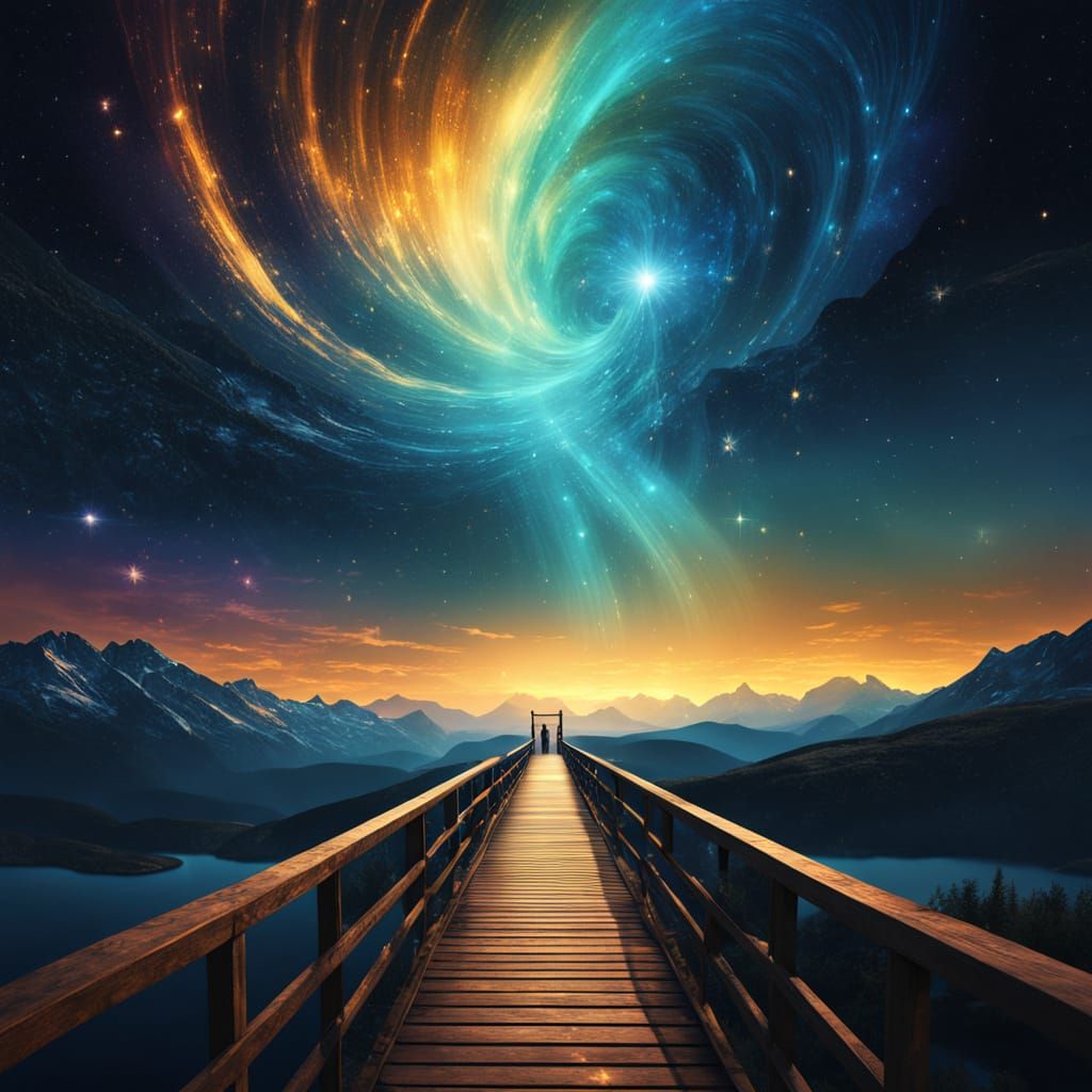 Cosmic Vortex: Worlds Collide in Radiant Glory