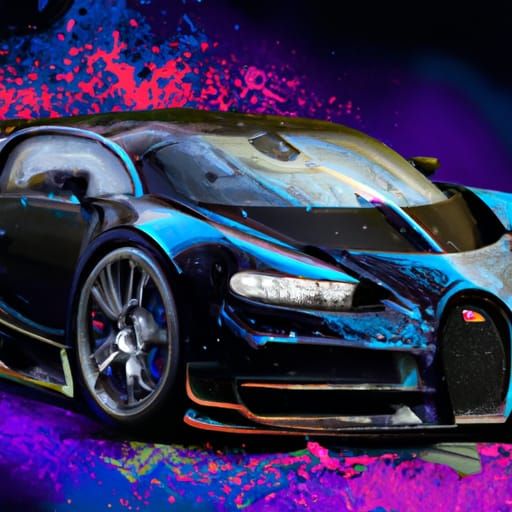 Hyperrealistic Bugatti Chiron Splash Art