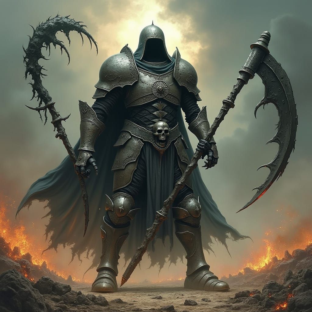 Grim Reaper in Dark Fantasy Battle Armor
