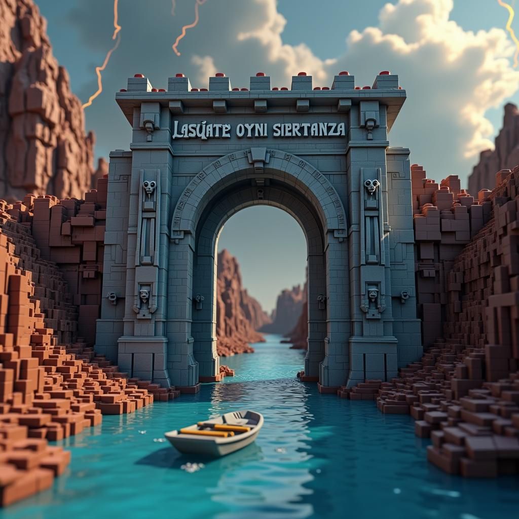 LEGO Gates of Hell with Rocky Terrain