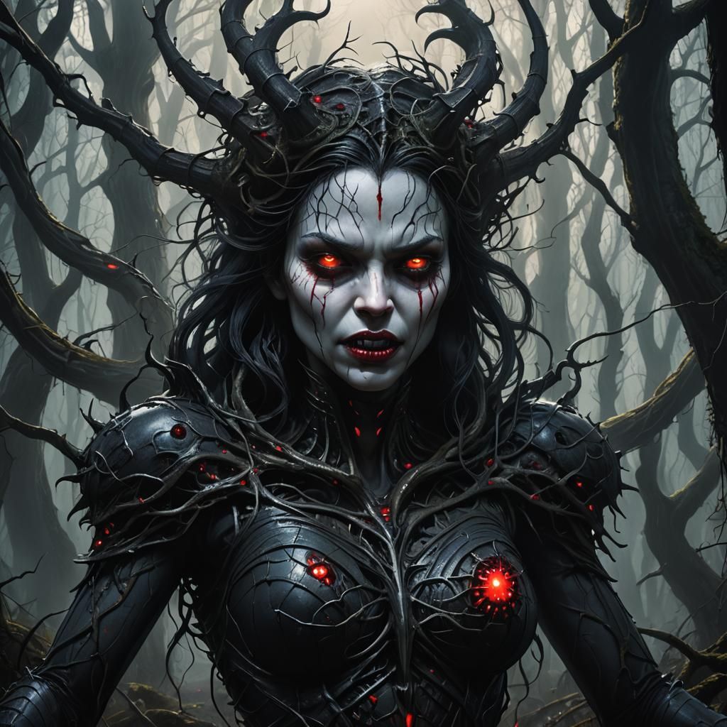 Dark Fantasy Snow White Monster in Forest