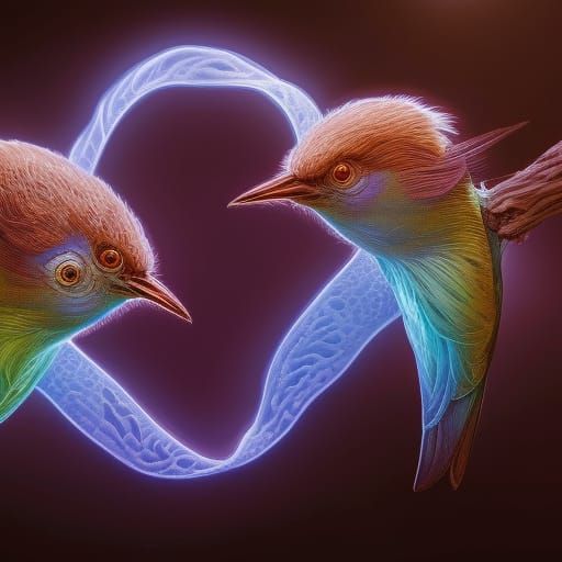 Bioluminescent Microbirds: A Photorealistic Holographic Visi...