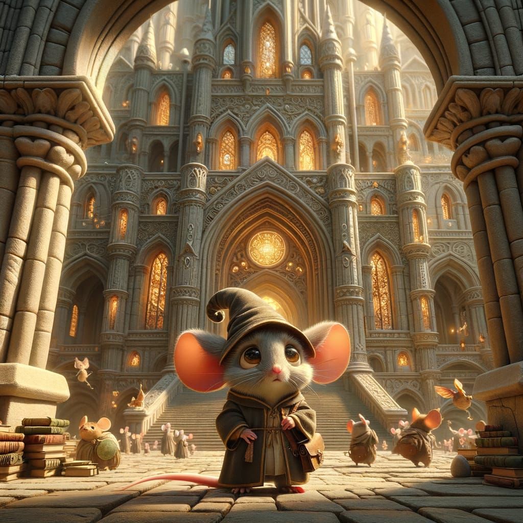 Mouse Wizard Arrives at Magical Academy