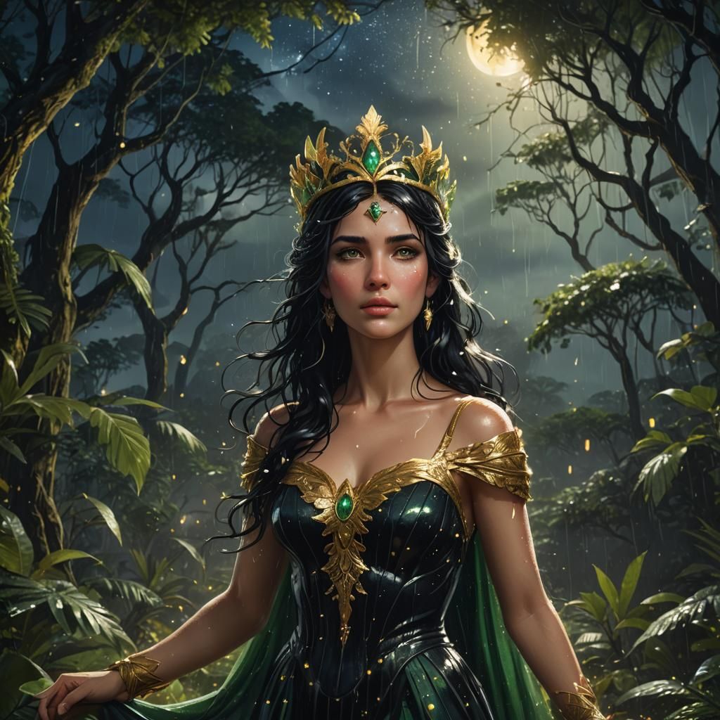Aphrodite in Rainforest: Fantasy Concept Art