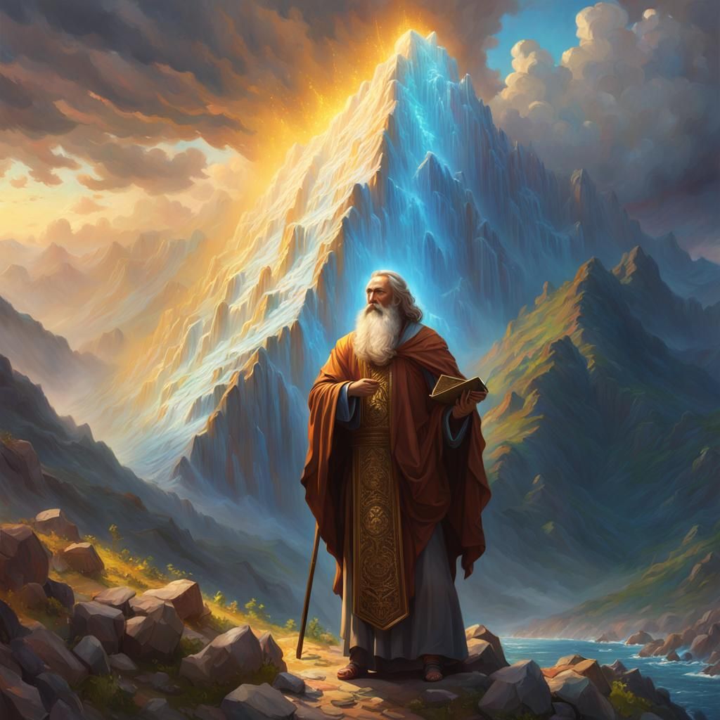 Moses and the Ten Commandments: Impressionist Painting