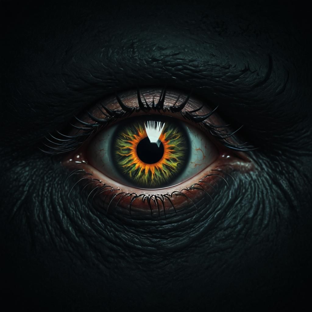 Menacing Devilish Eye Close-up