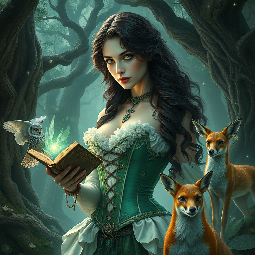 Enchantress Summons Earth Essence in Digital Matte Painting