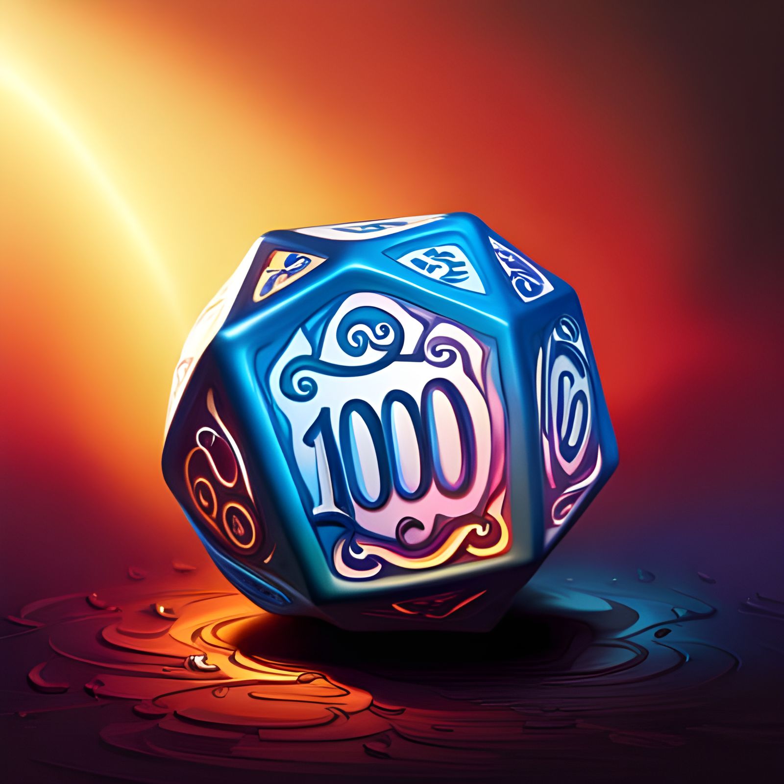 Hyperrealistic D20 Die Celebrating 1000 Followers