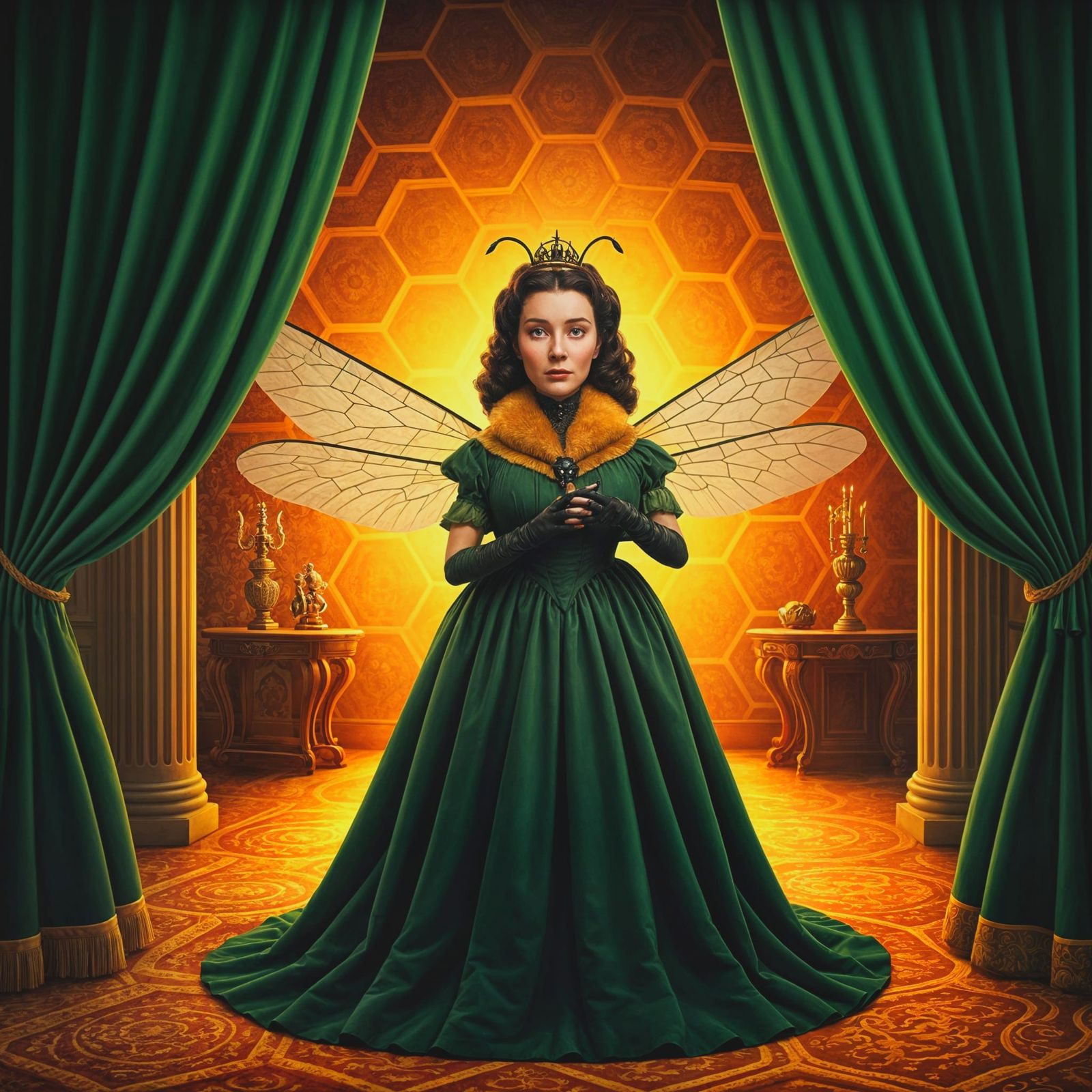 Queen Bee Parody of Scarlett O'Hara in Southern Mansion