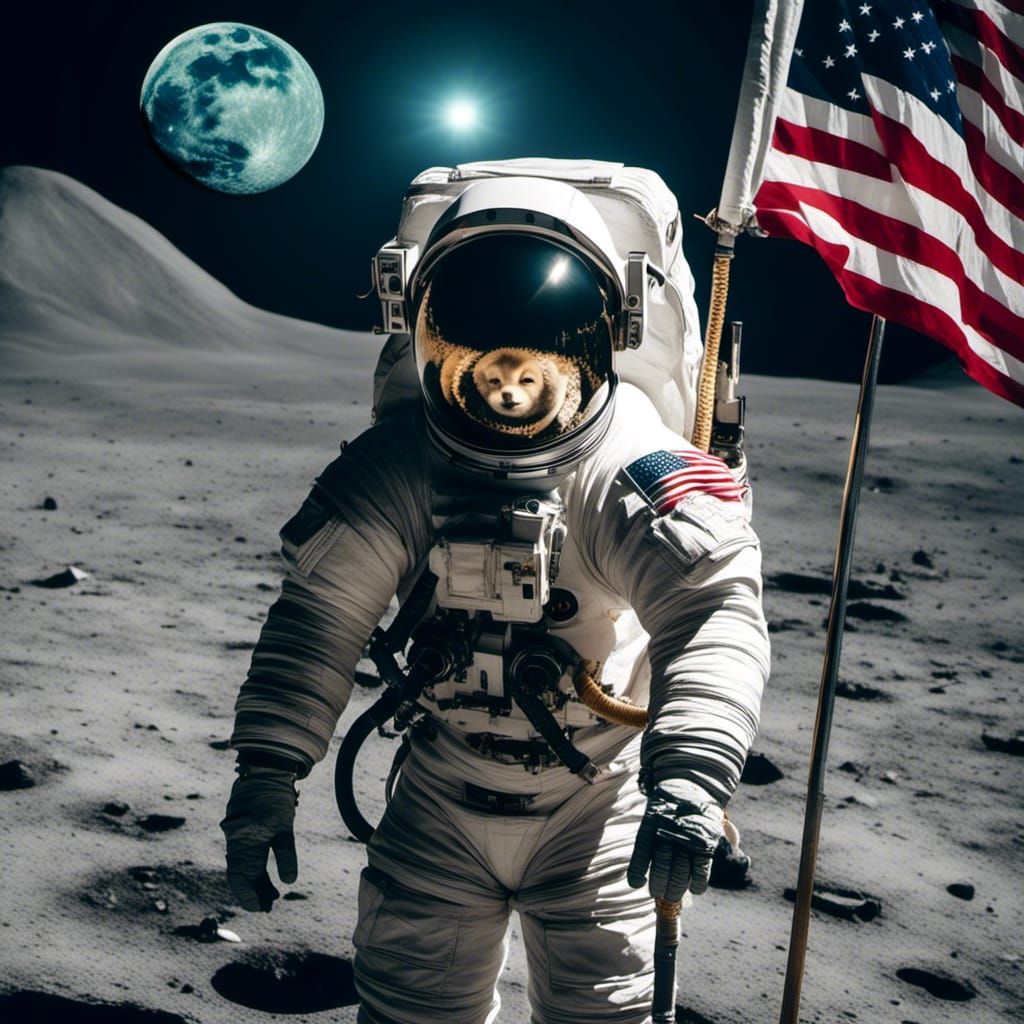 Llama Astronaut on the Moon