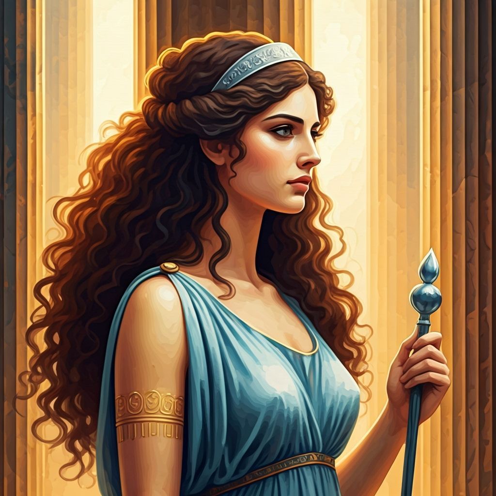 Eirene, Greek Goddess of Peace in Impressionist Style