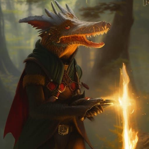 Kobold Druid Character Portrait in D&D Style