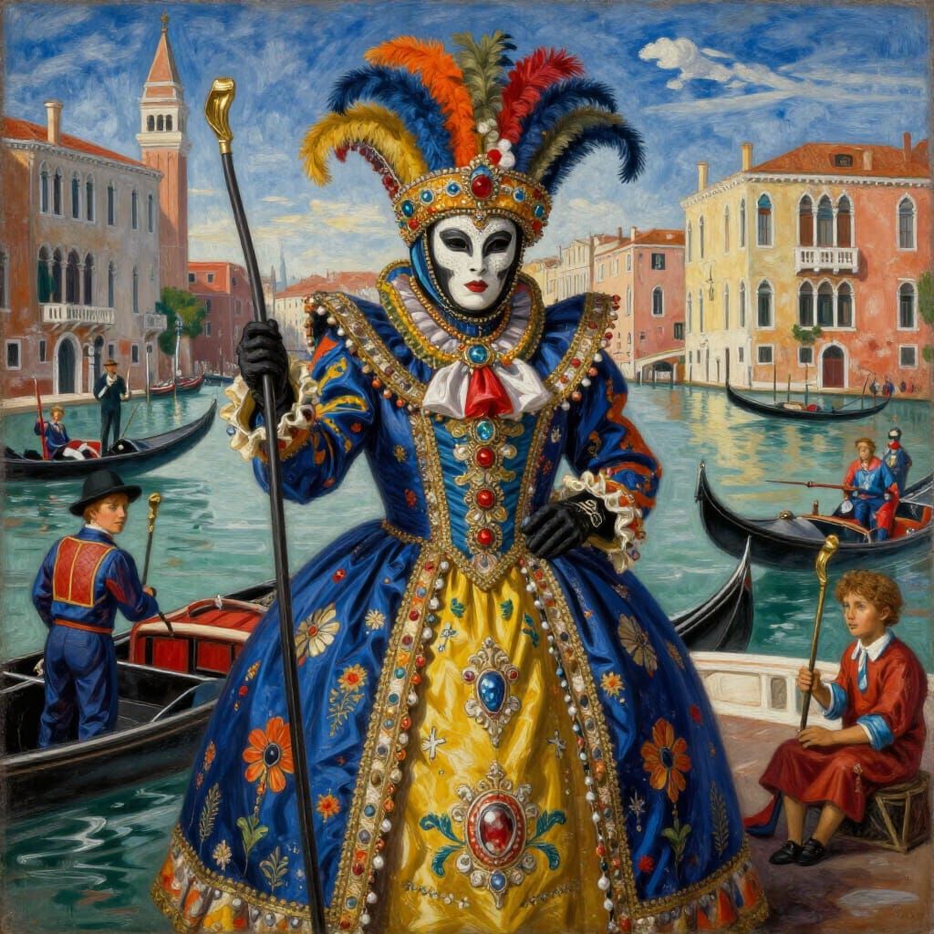 Venice Carnival Masterpiece in Pastel Colors