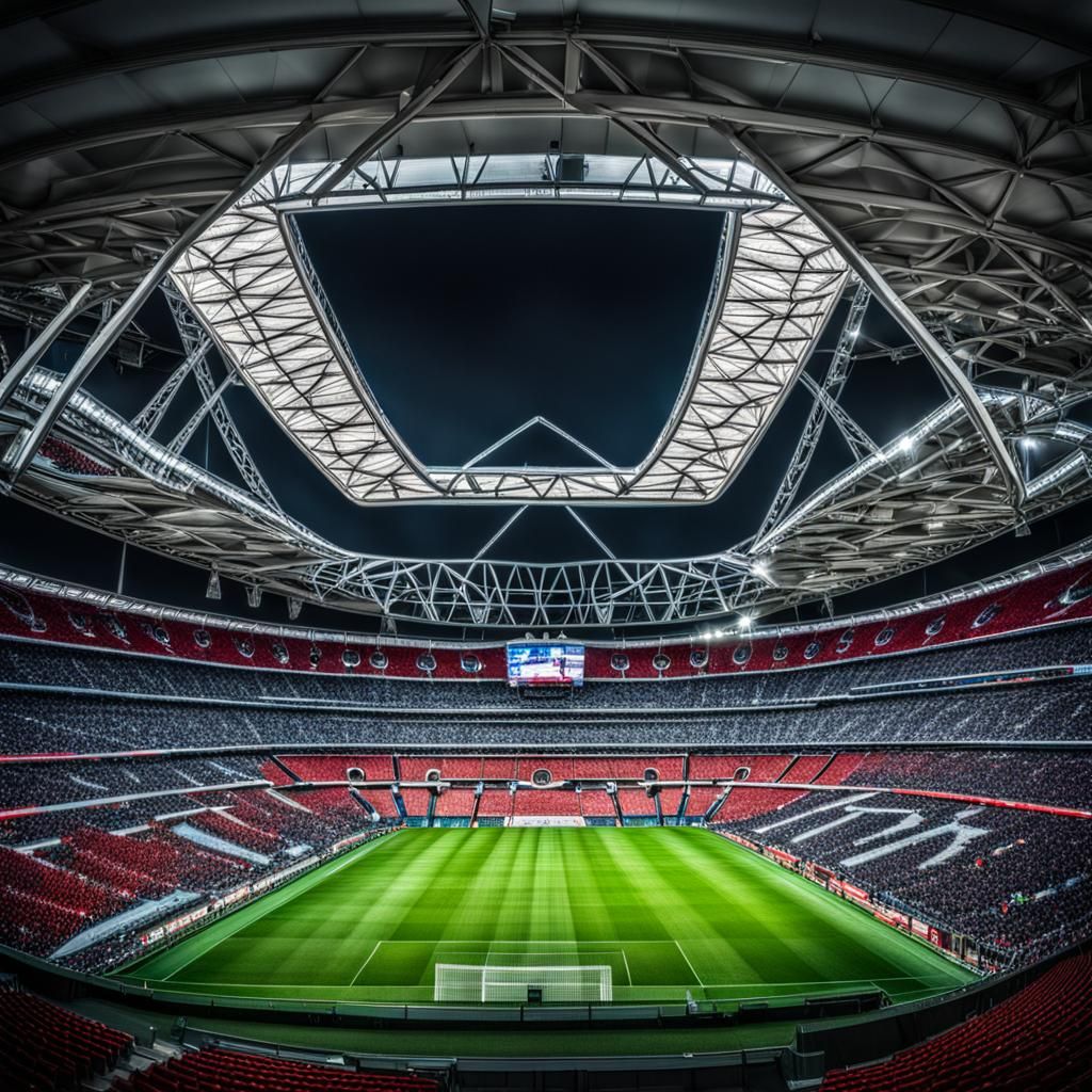 Hyperrealistic Wembley Stadium in Cinematic Lighting