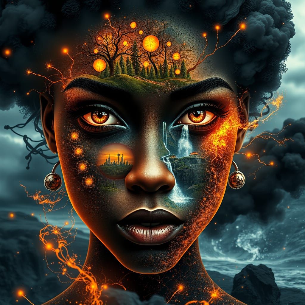 "A fascinating and charming human face, with striking and ma...