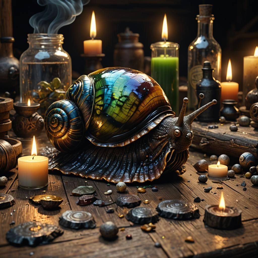 Frankenstein Snail: Hyperrealistic Digital Art Masterpiece