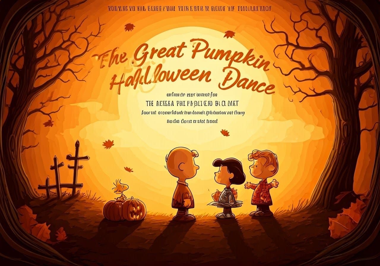 Halloween Dance Invitation with Classic Cartoon Characters