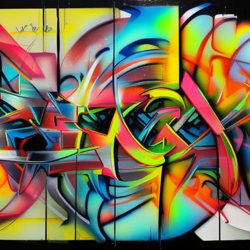 Graffiti Art Double Exposure with Spray Paint Effect