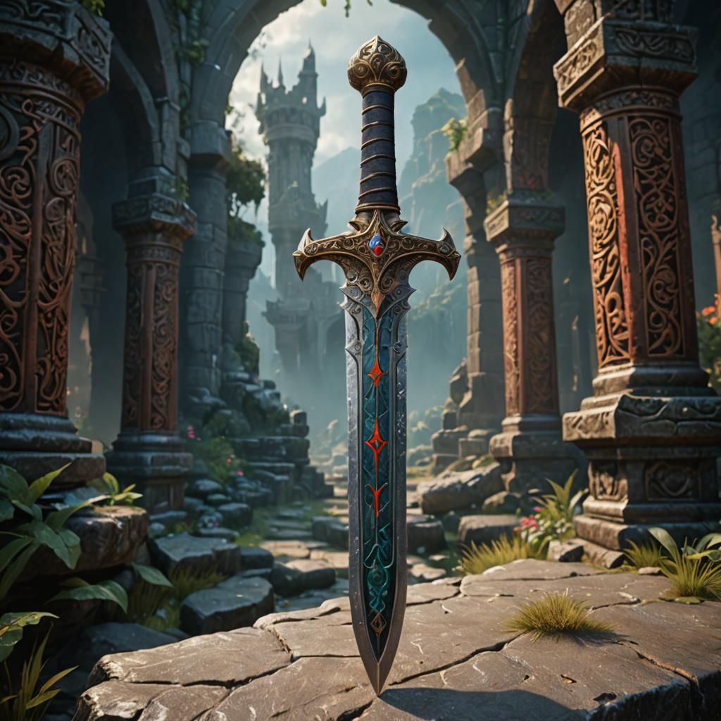 Beautifully Crafted Ancient Sword Hilt in Detailed Matte Pai...