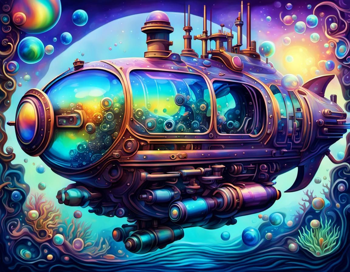 Iridescent Submersible with Internal Mechanics, Digital Baro...