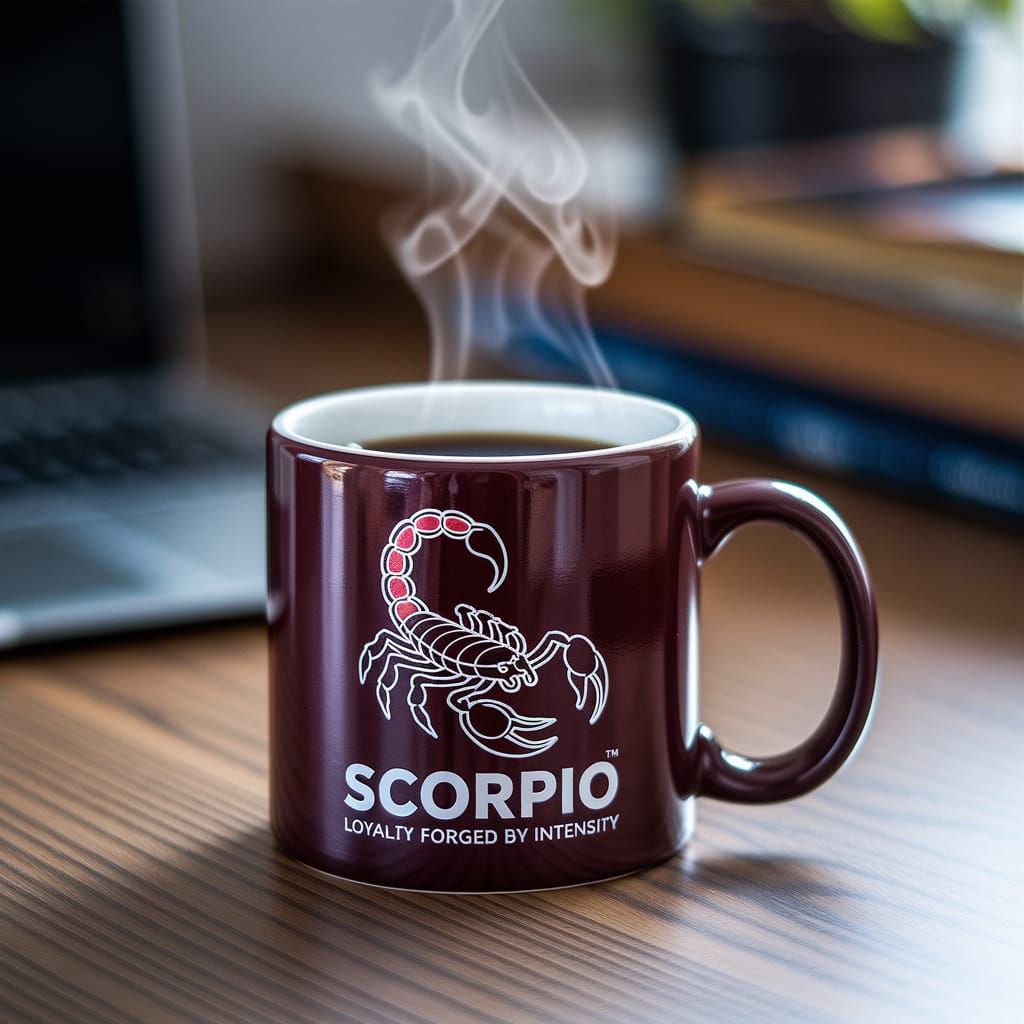 Dark Red Scorpio Coffee Mug Morning