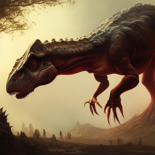 Dinosaur in Dark Fantasy Style, 8k Resolution