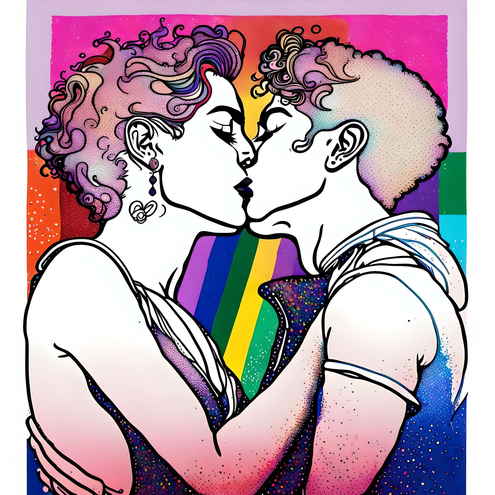 Fabulous Queer Kiss with Pride Glitter