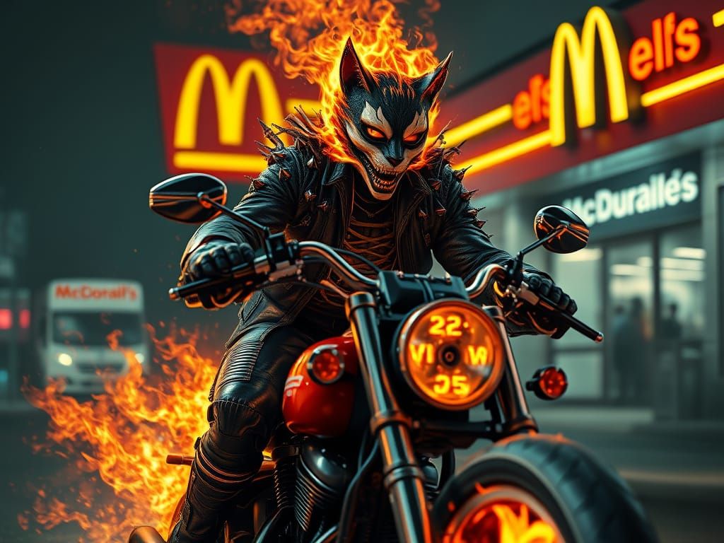 Cat-Skulled Ghost Rider's McDonald's Mayhem